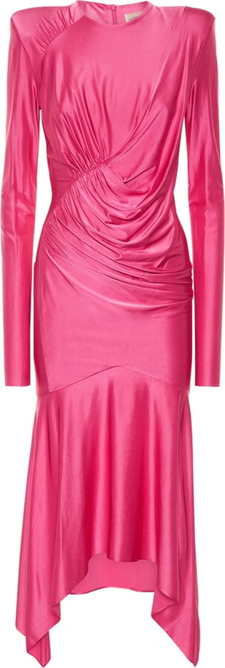 Asymmetric viscose jersey midi dress