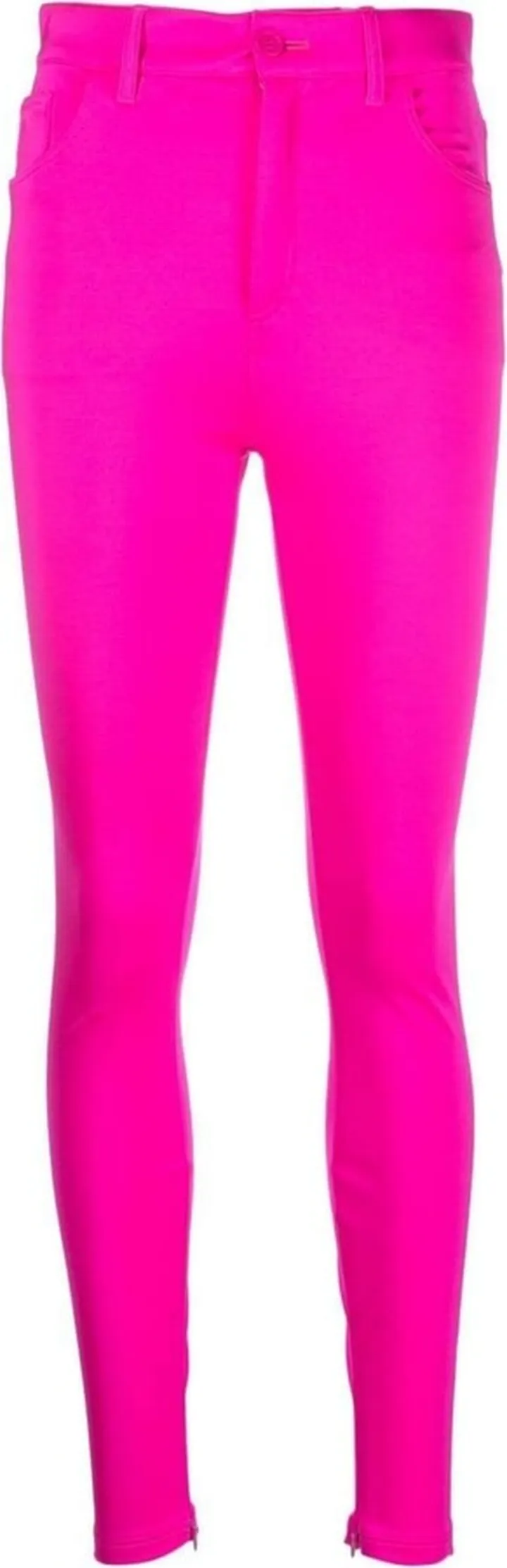 Satin Stretch High-Waisted Pants