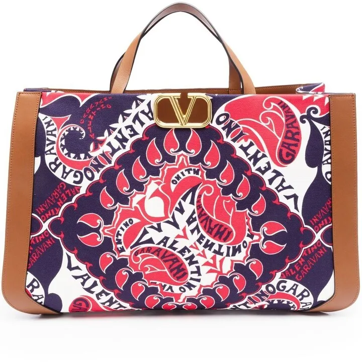 VLogo Signature bandana-print tote bag