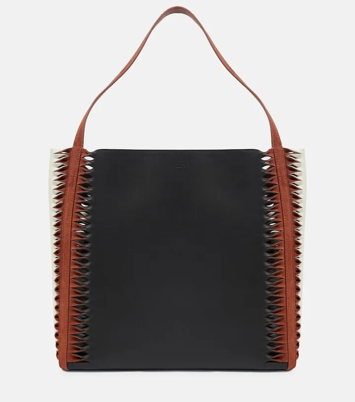 Louela Medium suede and leather tote