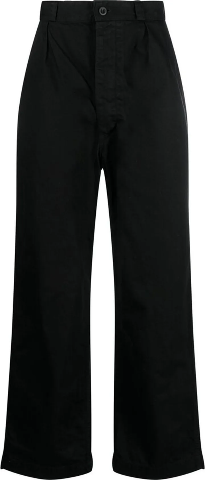 Black Straight Leg Cotton Trousers