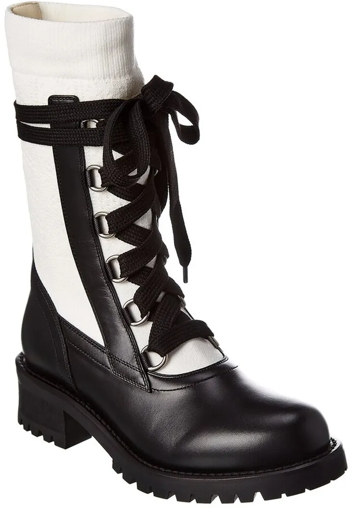 Dior Diorland Lace-Up Leather Boots