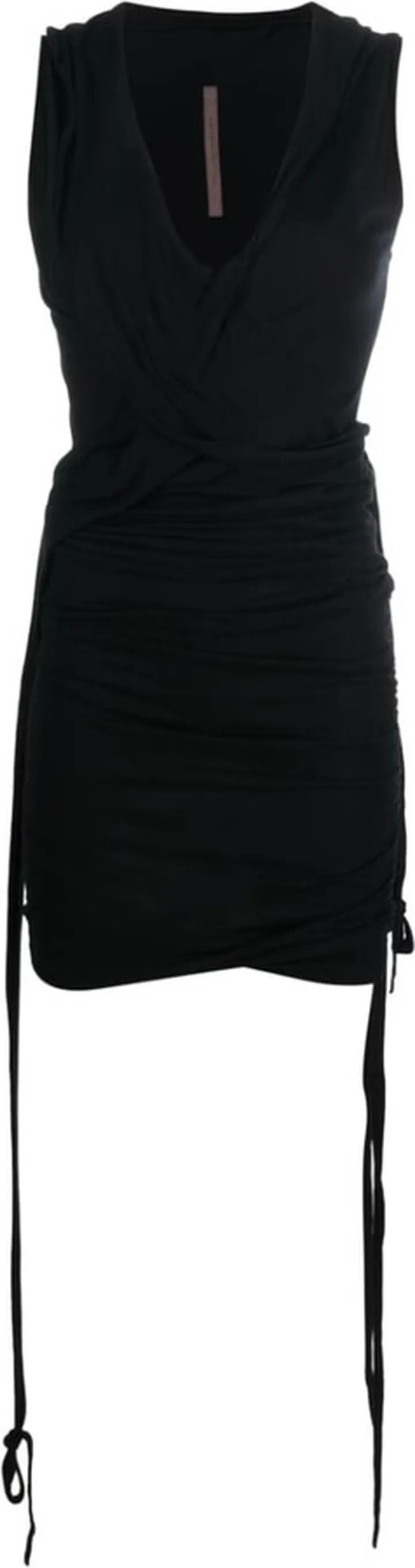 V-neck drawstring minidress