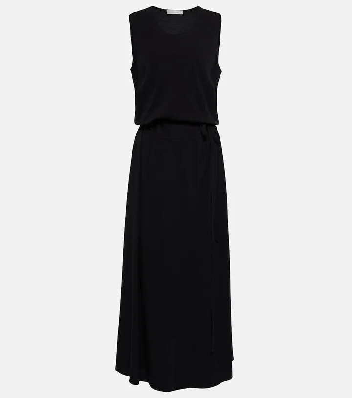 Cotton jersey sleeveless midi dress