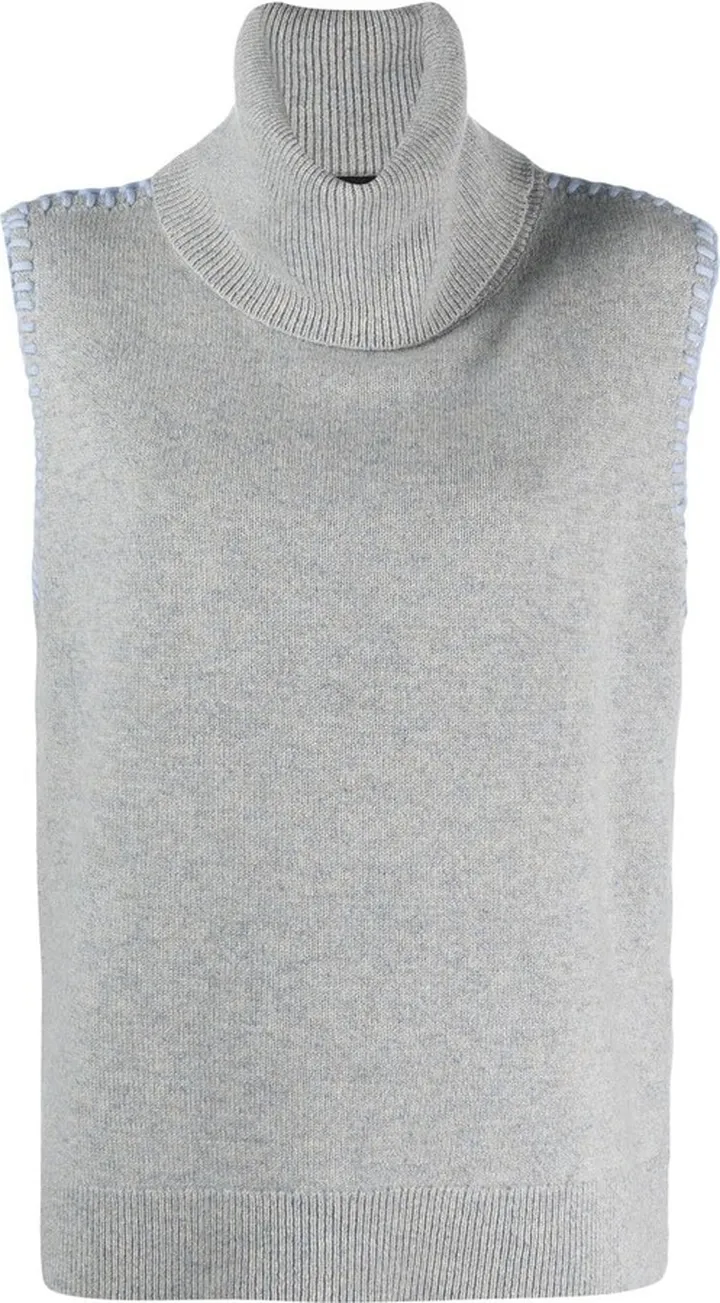 Roll-Neck Sleeveless Top