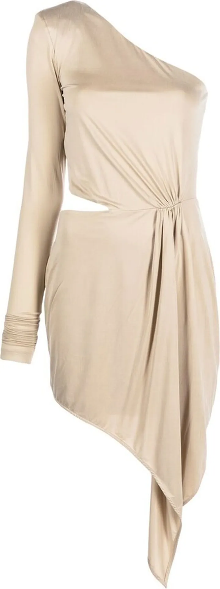 Gathered-Detail Asymmetric Dress