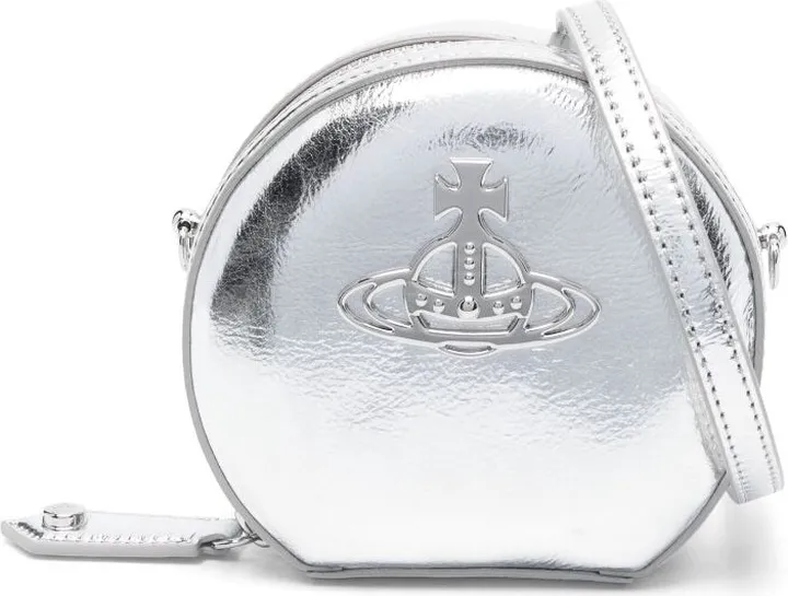 Daisy Orb-plaque metallic crossbody bag