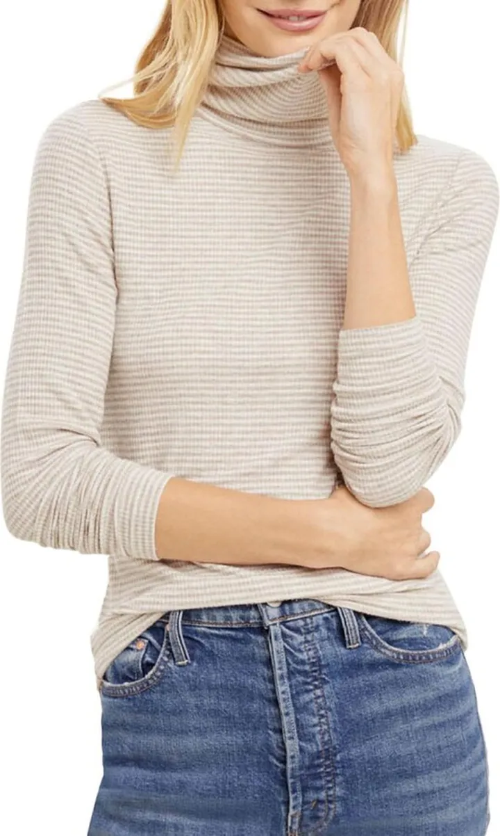 Womens Turtleneck Sparkle Blouse