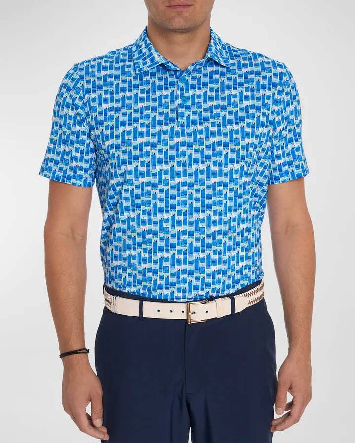Men's Tequila Sunrise Stretch Polo Shirt