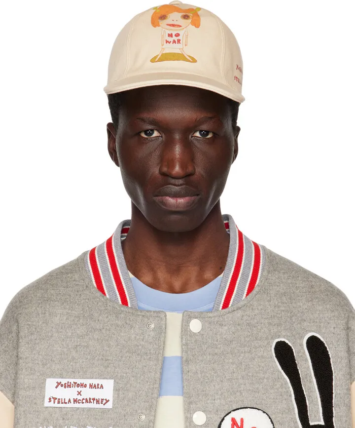 Stella McCartney Beige 'No War' Baseball Cap