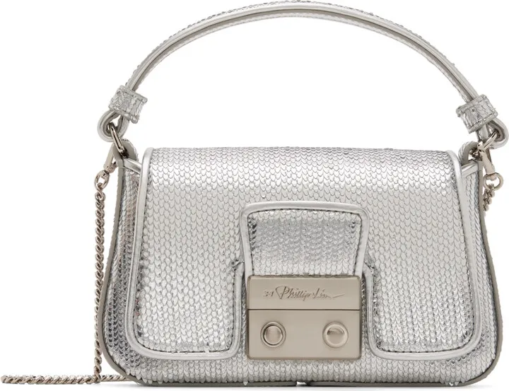 3.1 Phillip Lim Silver Micro Pashli Chain Bag