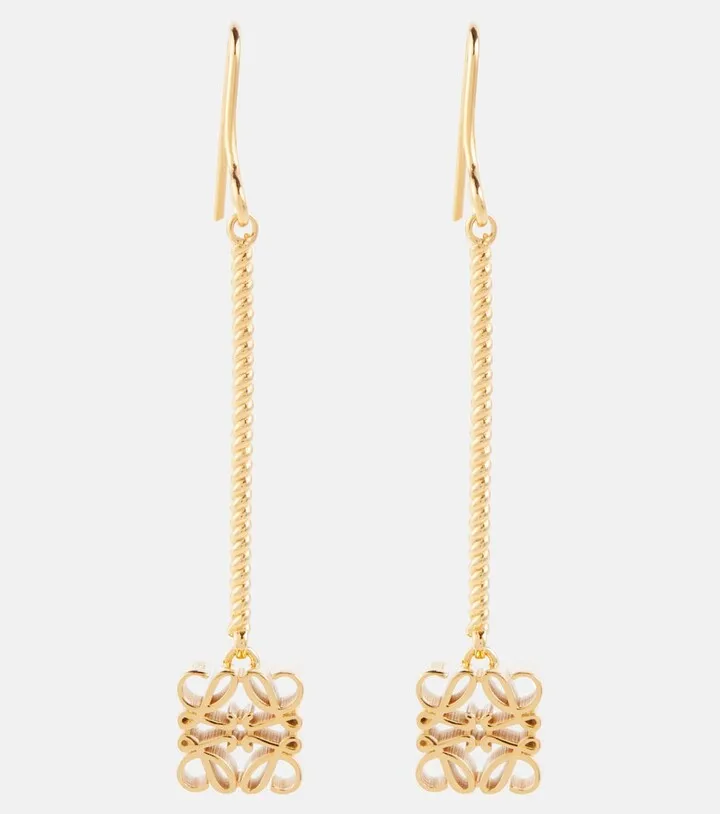 Anagram sterling silver drop earrings