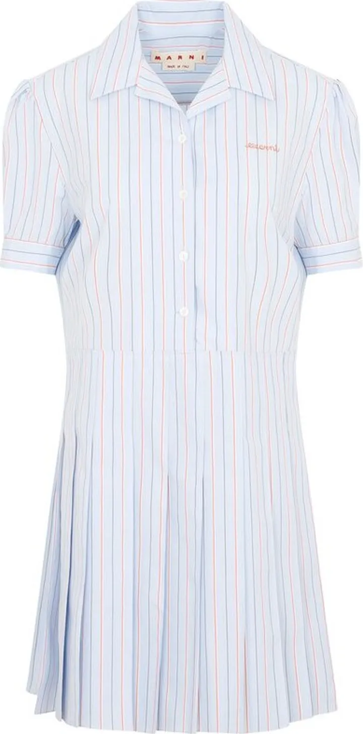 Marni Balloon Sleeved Striped Mini Dress