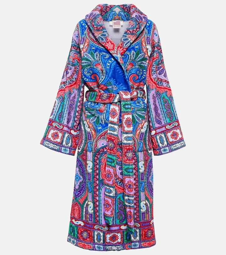 Paisley cotton bathrobe