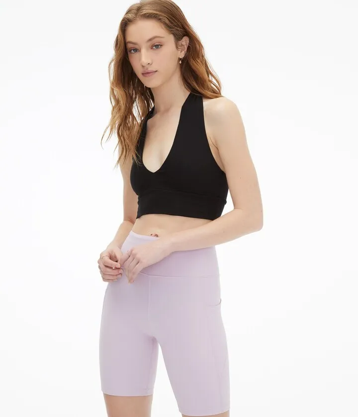 Aeropostale Women's Seriously Soft V-Neck Halter Crop Top***
