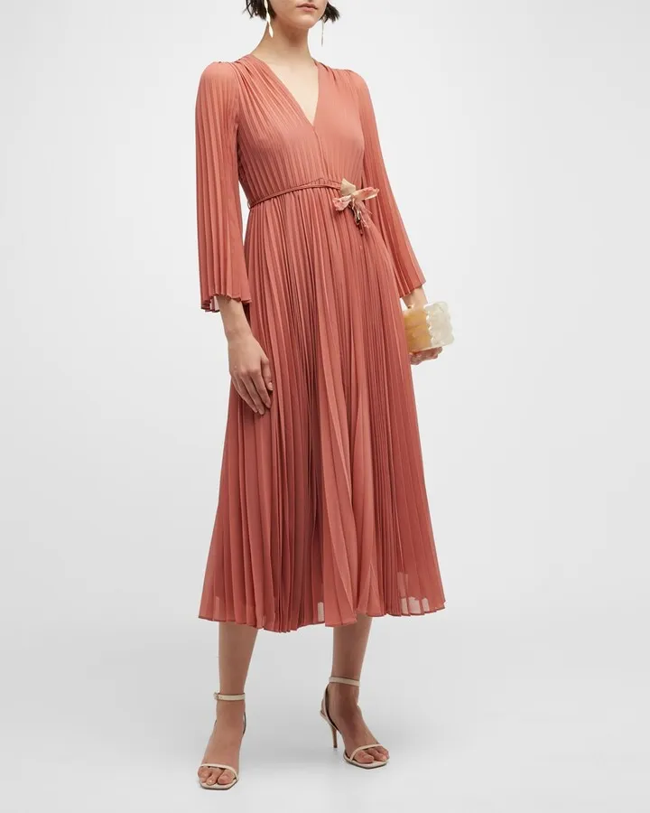 Sunray Pleated Midi Dress