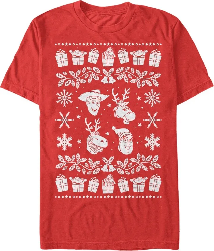Men's Toy Story Ugly Christmas Toys T-Shirt - Red - Large