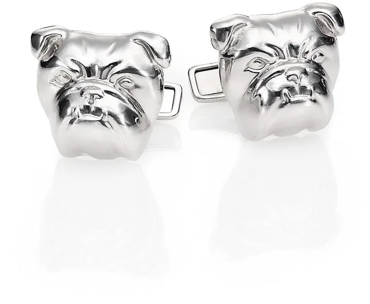 Bull Dog Sterling Silver Cufflinks