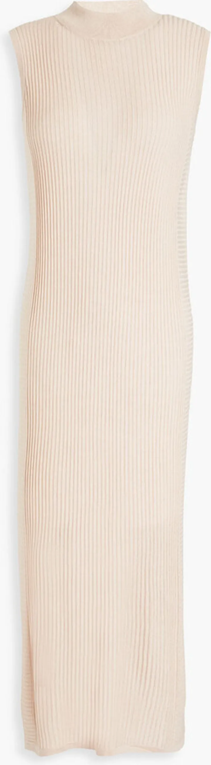 Ribbed silk and cashmere-blend midi dress