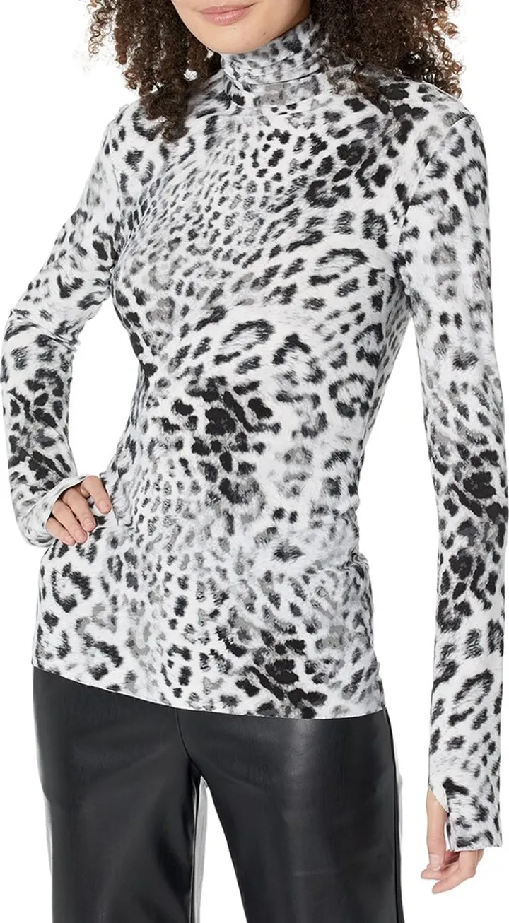 Norma Kamali Women's Slim FIT Long Sleeve Turtle TOP