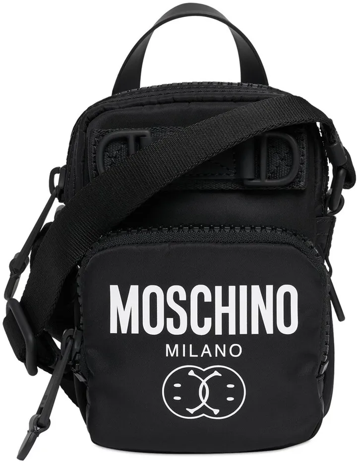 Logo print nylon crossbody bag
