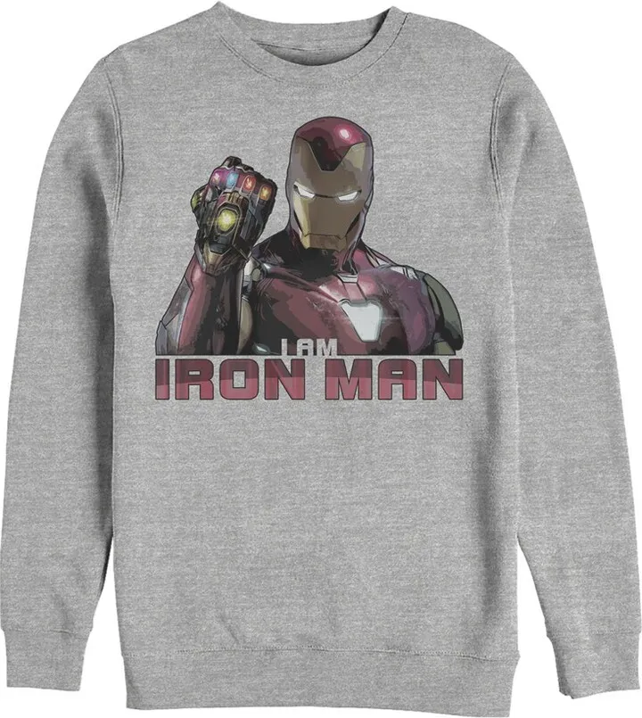 Men's Marvel Avengers: Endgame I Am Iron Man Sweatshirt - Athletic Heather - 2X Large
