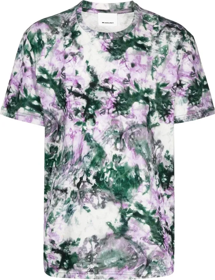 abstract-print cotton T-shirt