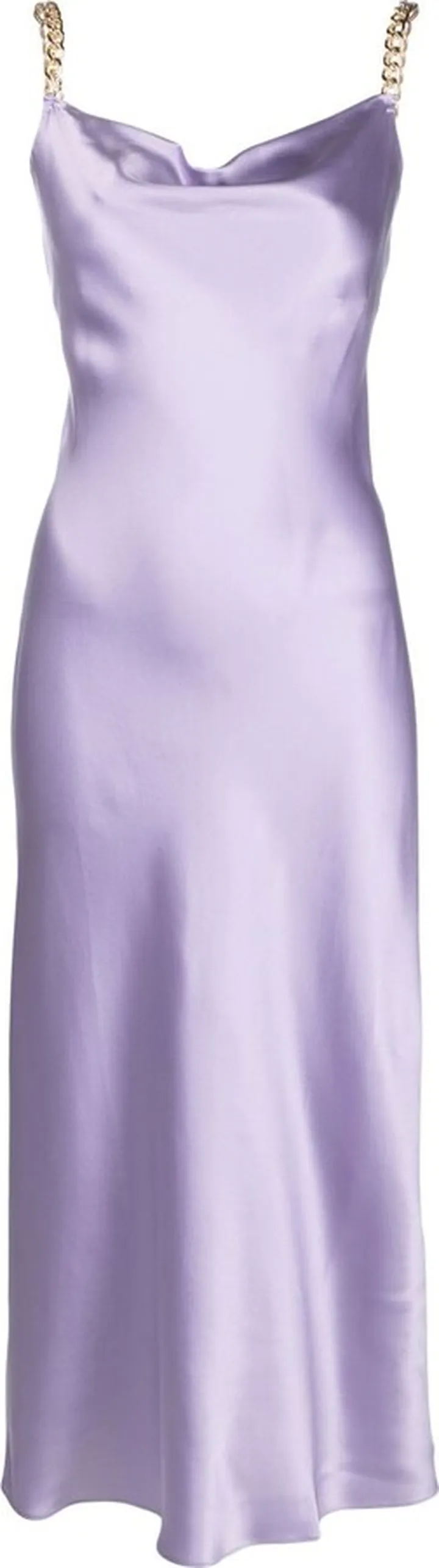 Purple Bibi Silk Slip Midi Dress