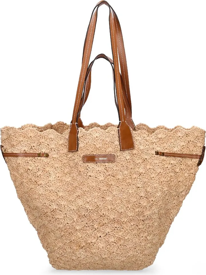 Coiba raffia & leather shoulder bag