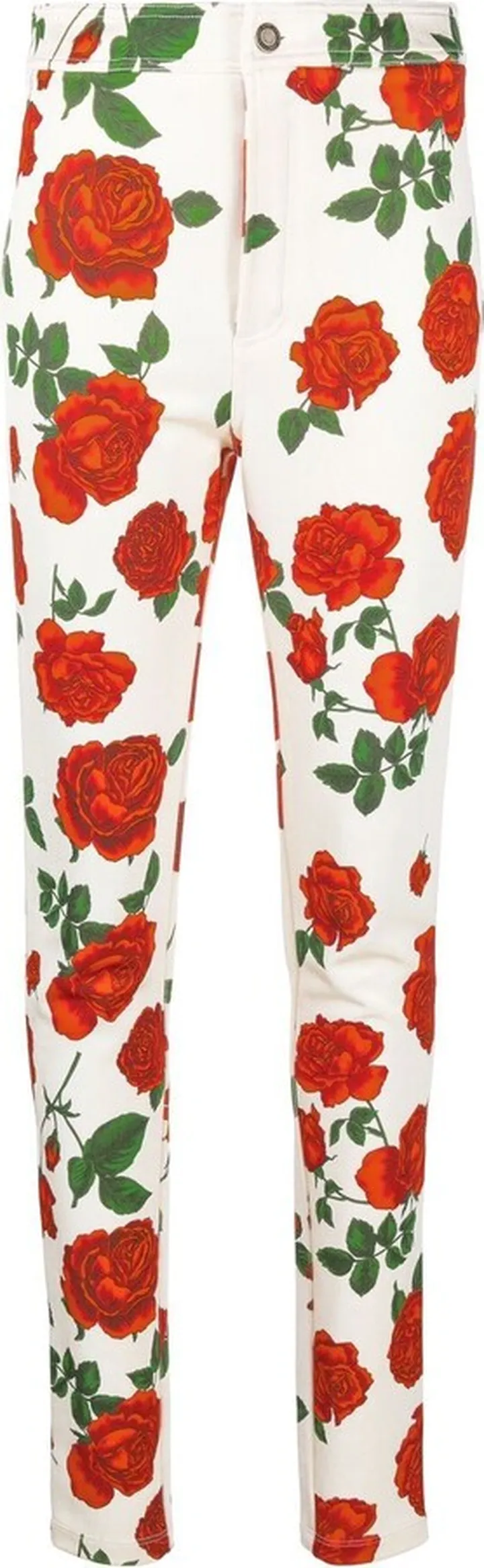 Rose-Print Skinny-Fit Trousers