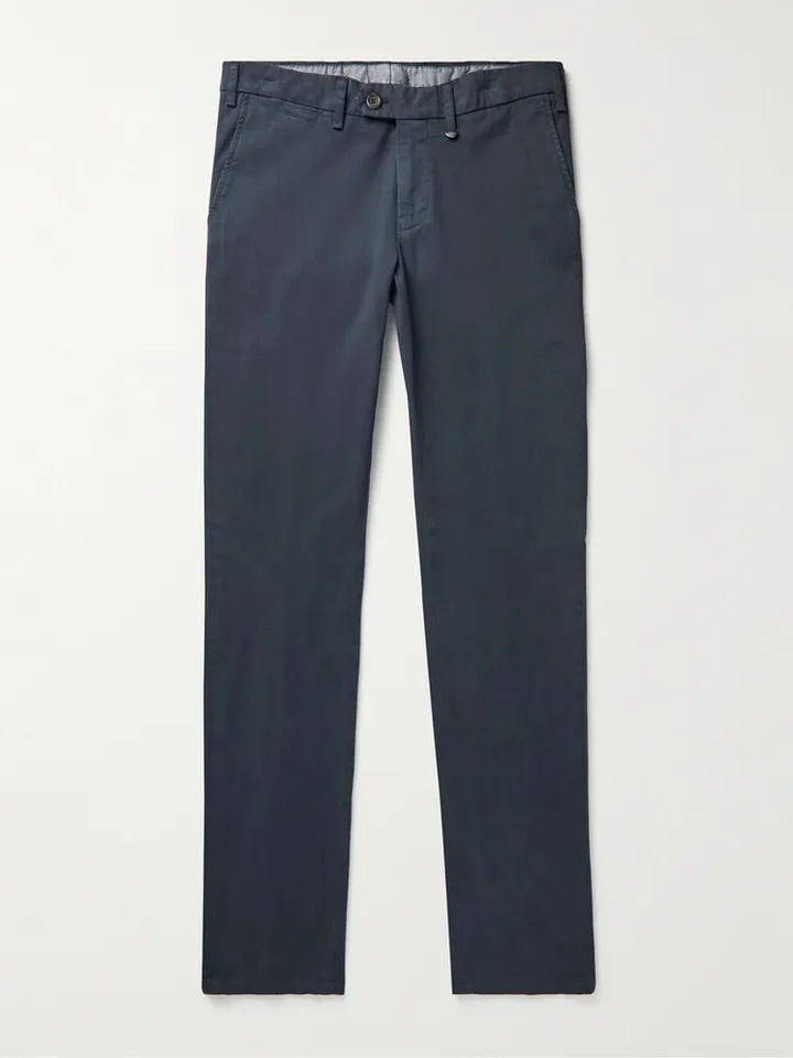 Straight-Leg Cotton-Blend Twill Chinos