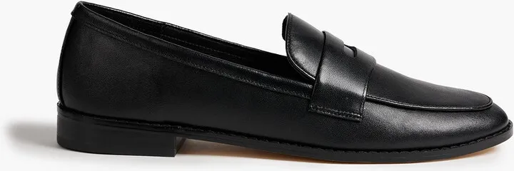 Scarlet leather loafers