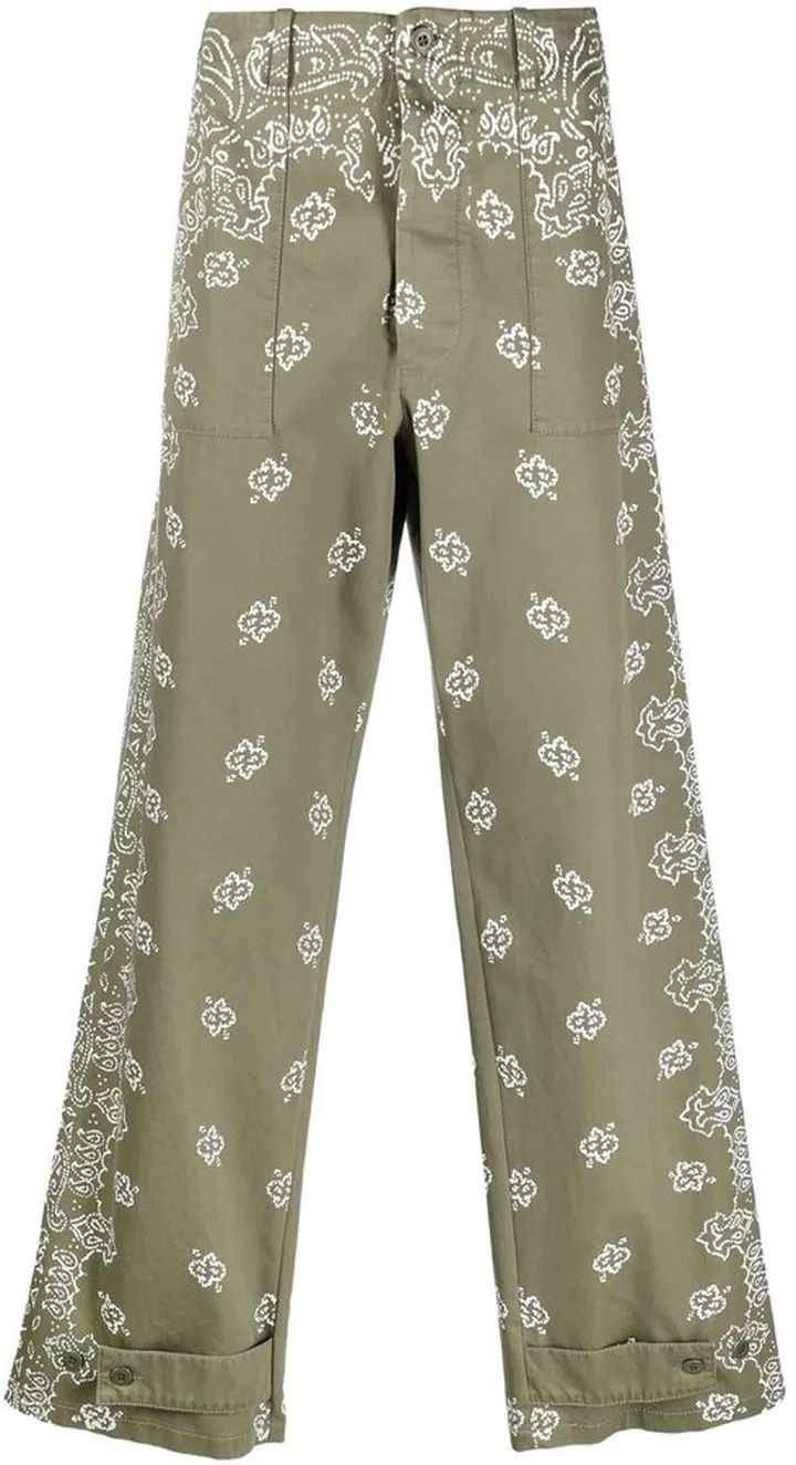 Bandana-Print Straight Trousers