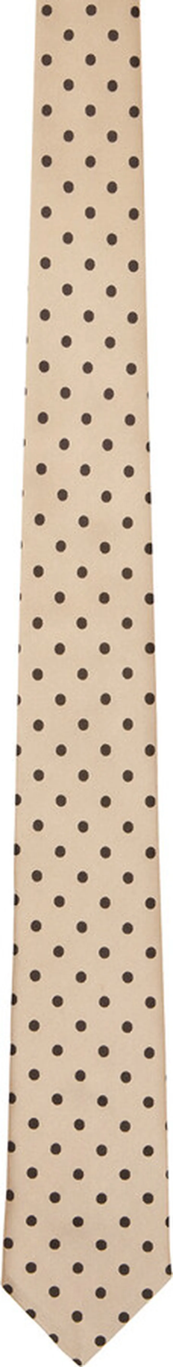 Dries Van Noten Beige Spotted Tie
