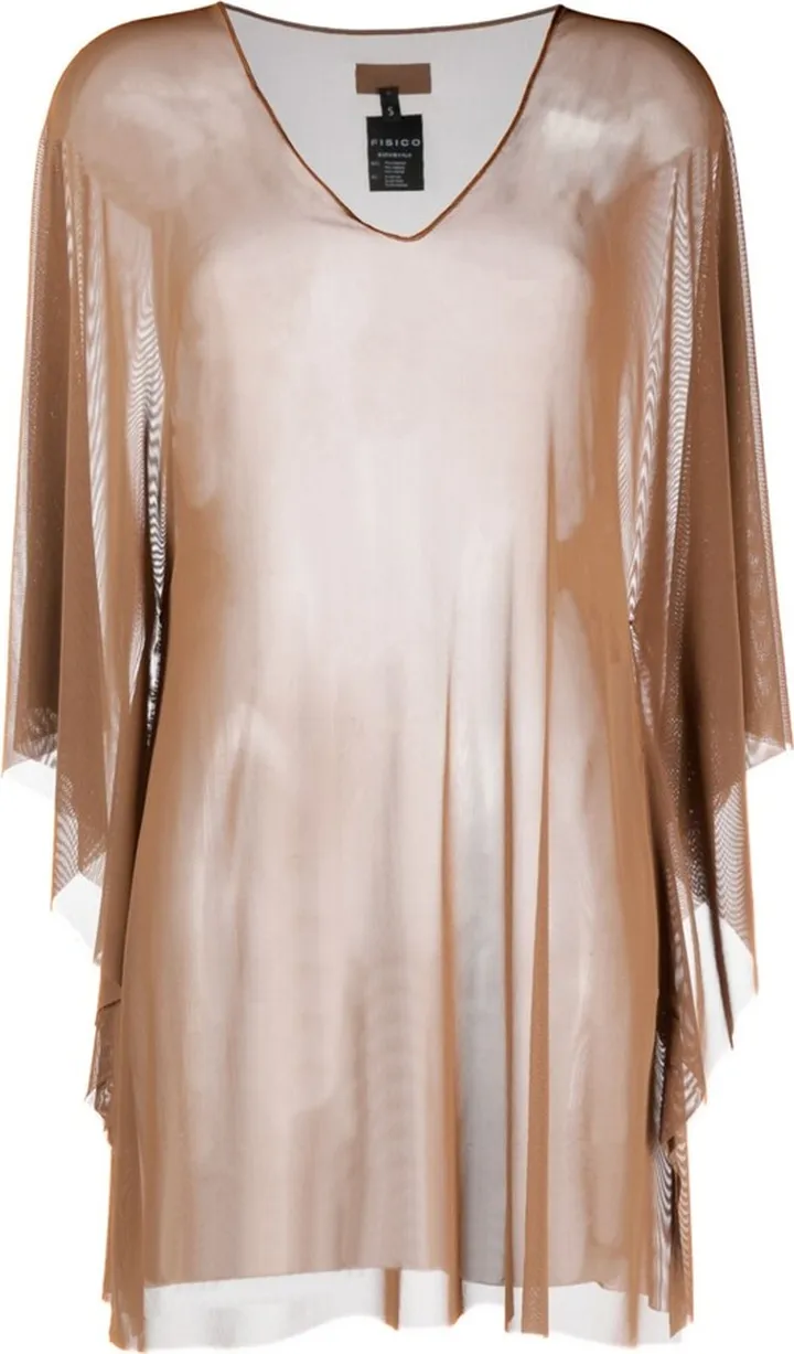 sheer V-neck tunic