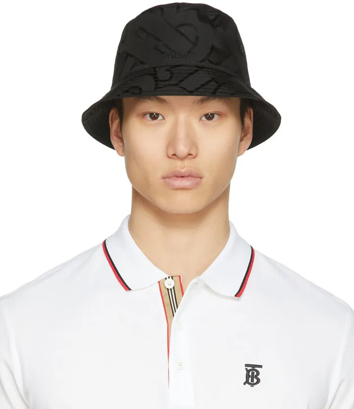 Burberry Black Monogram Jacquard Bucket Hat