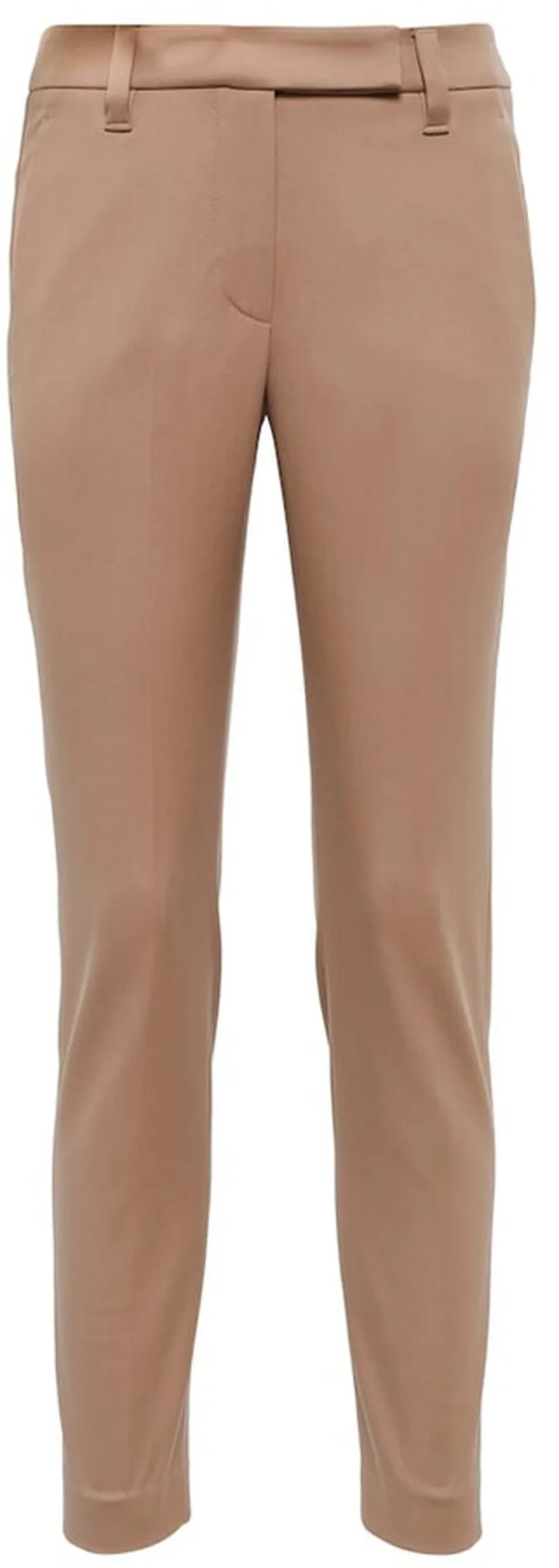 Mid-rise cotton-blend slim cropped pants
