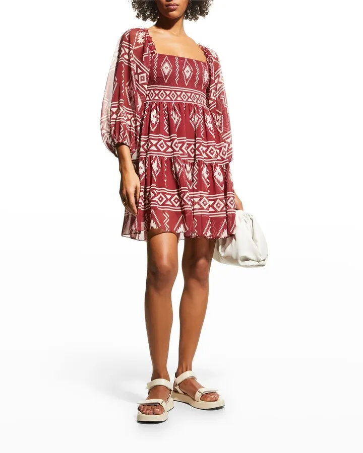 Lola Short Printed Empire Dress