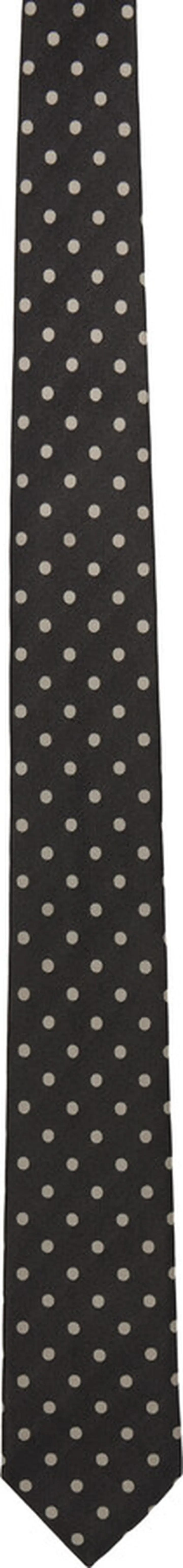 Dries Van Noten Black Polka Dot Tie