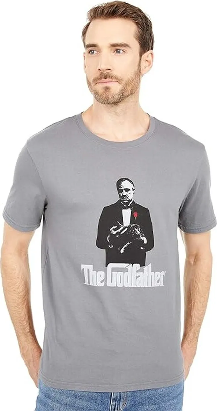 Lucky Brand Godfather Cat Tee (Pewter) Men's Clothing