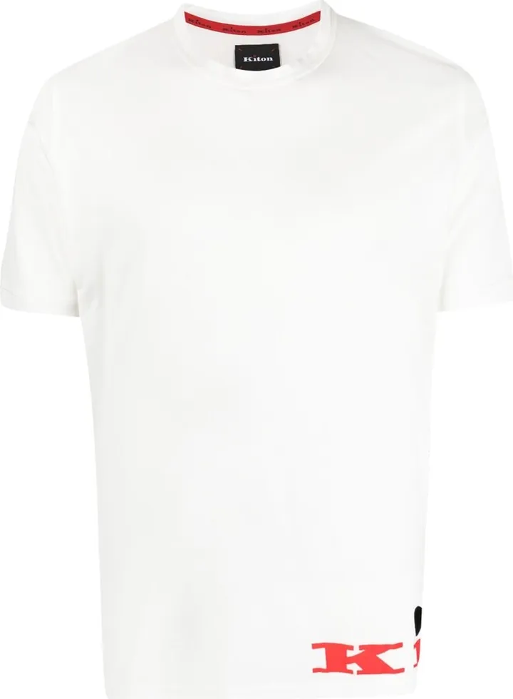 flocked-logo cotton T-shirt