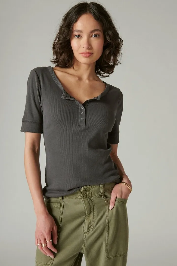 Short Sleeve Henley Tee