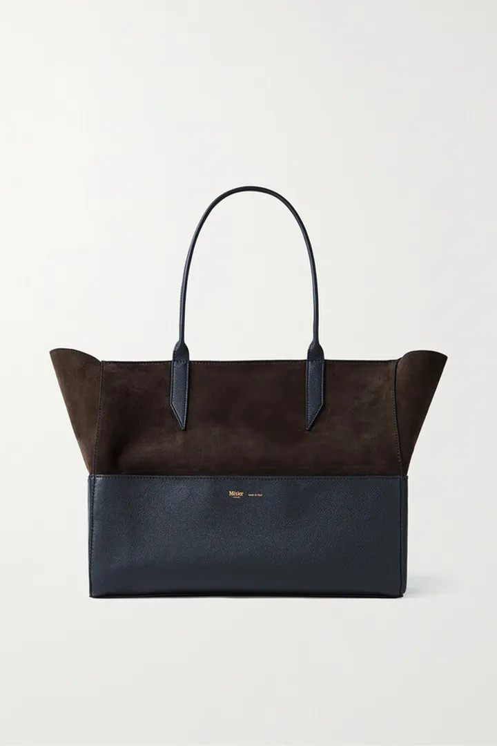 Métier - Incognito Small Textured-leather And Suede Tote - Brown