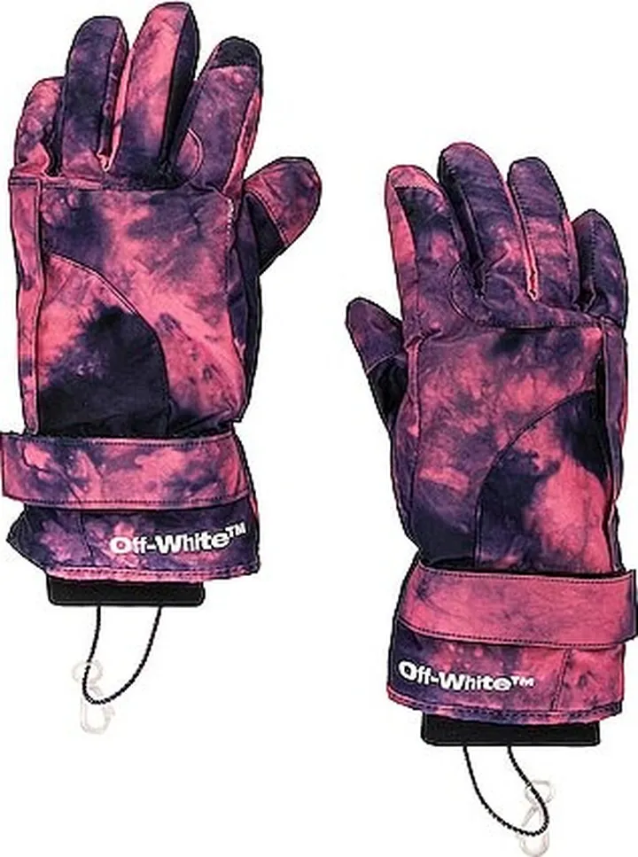 OFF-WHITE Tie Dye Ski Gloves in Pink