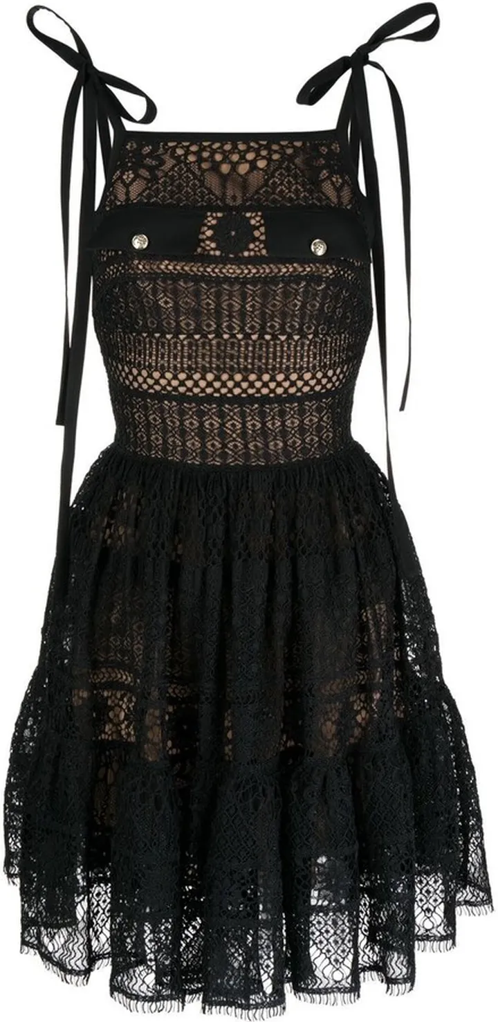 Macramé Flared Mini Dress