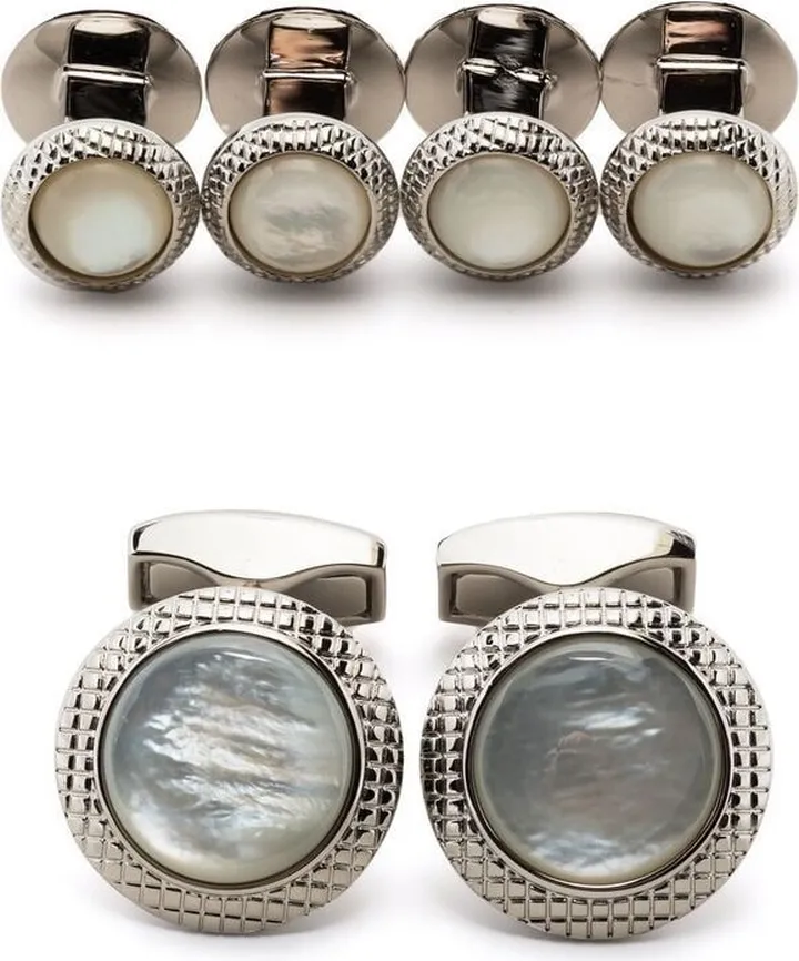 Bullseye mother-of-pearl cufflinks