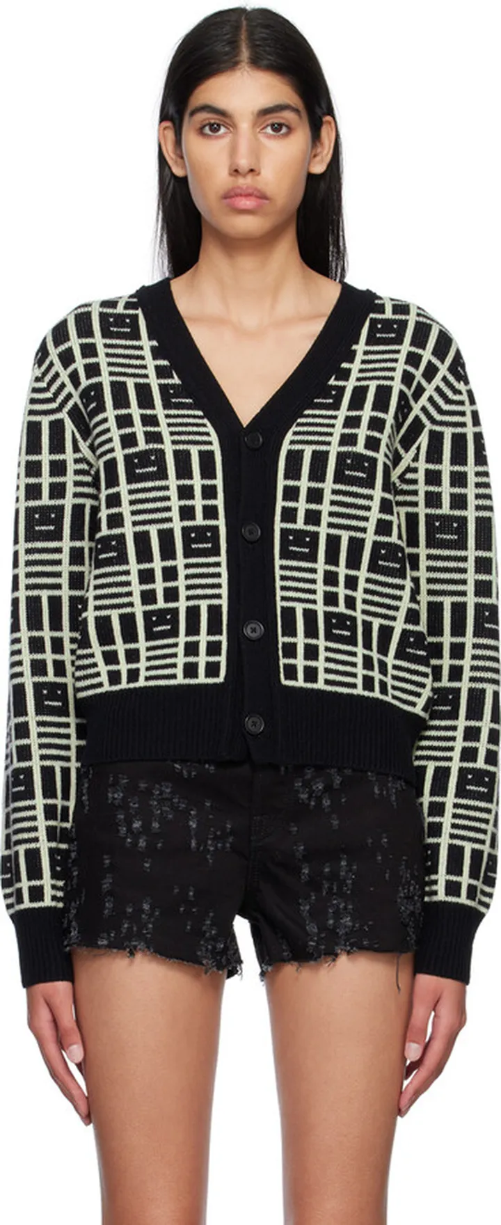 Acne Studios Black Y-Neck Cardigan
