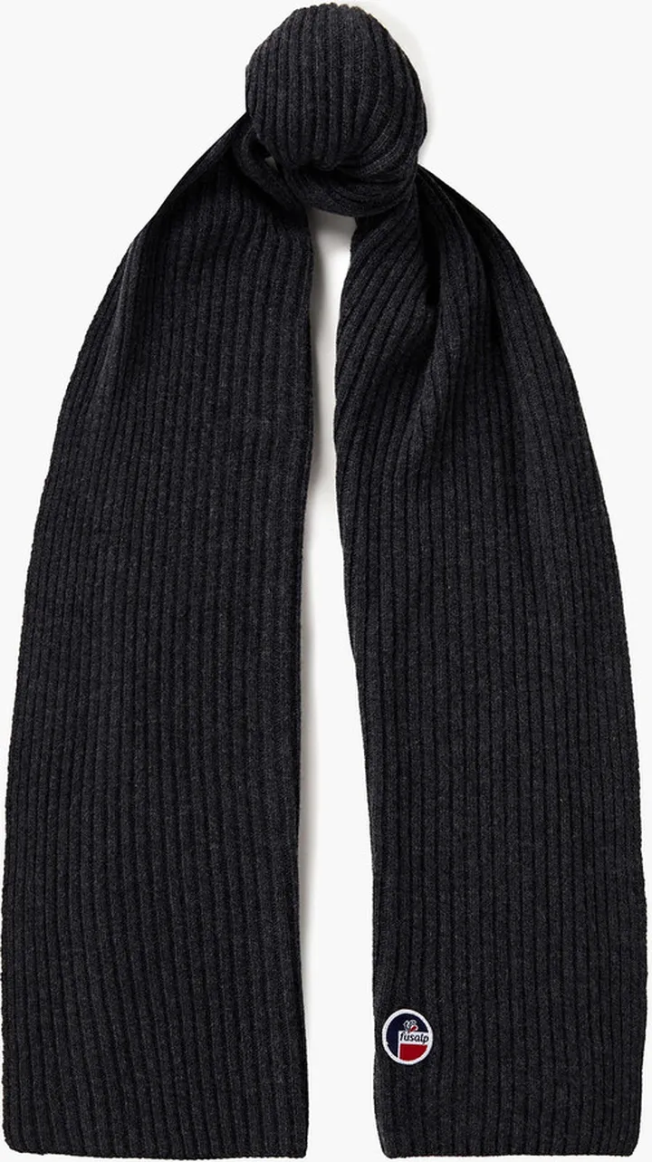 Ribbed merino wool and cashmere-blend scarf
