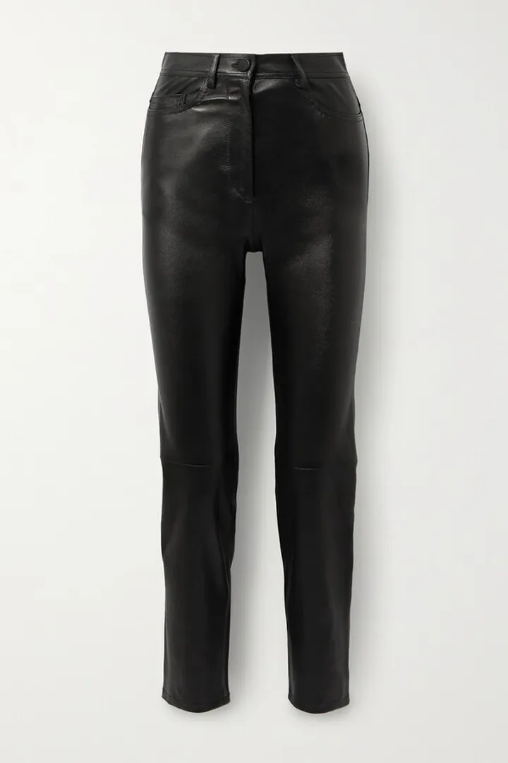Joseph - Teddy Leather Slim-leg Pants - Black