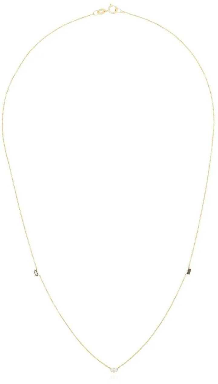 18kt Yellow Gold Emerald Diamond Necklace